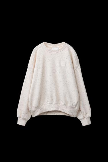 Zara CLOSED © BUTTON SWEATSHIRT - Gray / Beige - Image 0