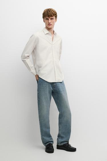 Camisa regular fit cuadros 100% algodón -  de Zara