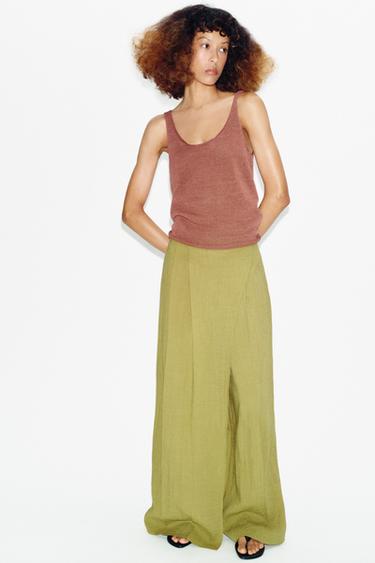 KNIT STRAPPY TOP - MARSALA by Zara