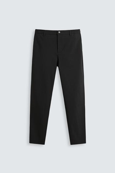 Zara SLIM FIT STRETCH PANTS - Black