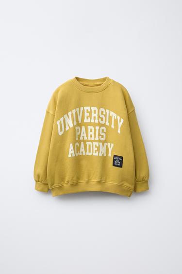 UNIVERSITY SLOGAN SWEATSHIRT - Ochre by Zara - Image 0