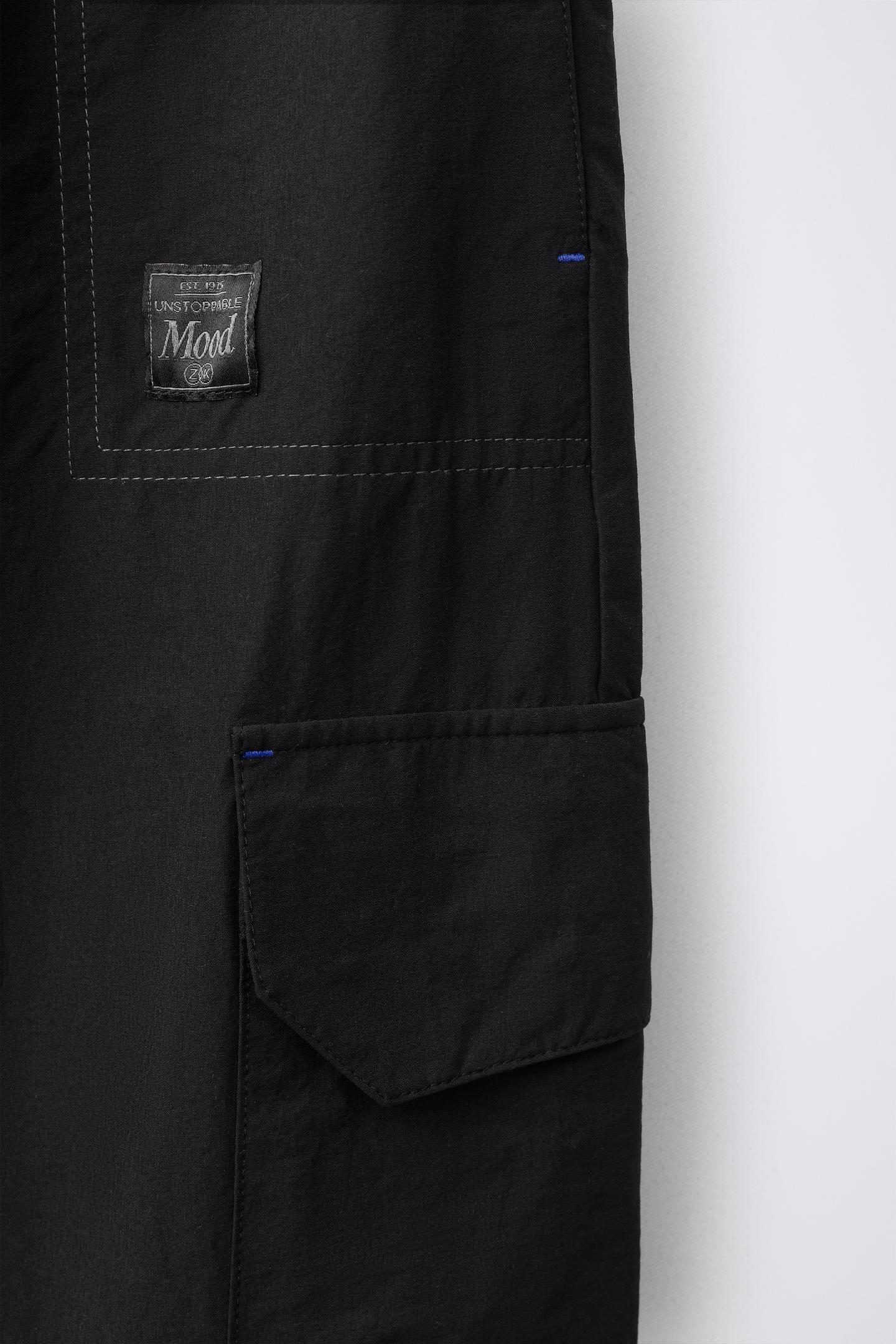 Детские брюки Zara Technical Pocketed, цвет: Чёрный — фото 5