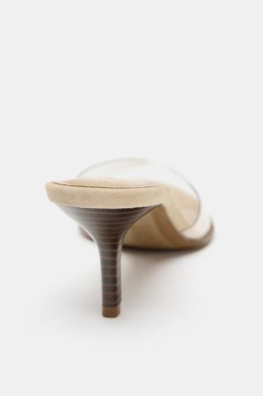 VINYL HEELED SANDALS - Light beige by Zara - Image 4