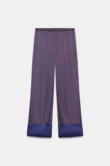 SATIN PRINTED TROUSERS - Multicoloured by Zara