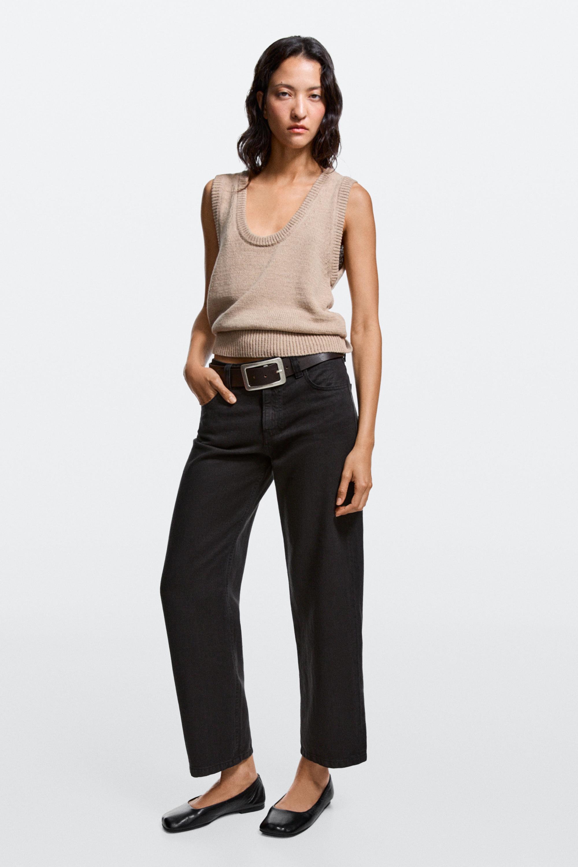 Low-rise cropped straight-leg jeans — Black