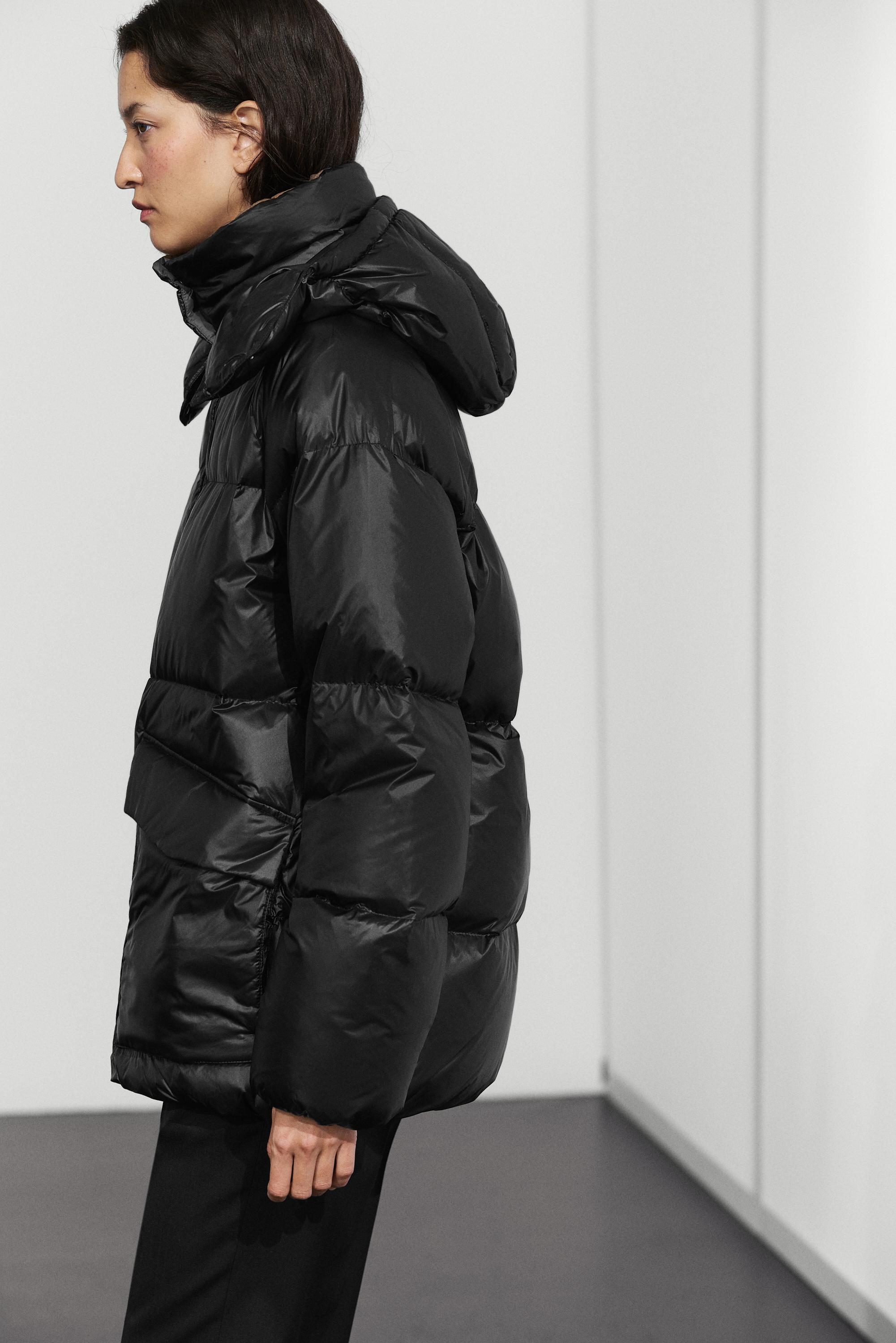 Down jacket with pocket detail