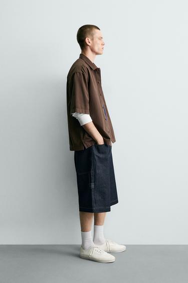 CHEMISE LAVÉE IMPRIMÉ BIMATIÈRE - Marron de Zara - Image 3