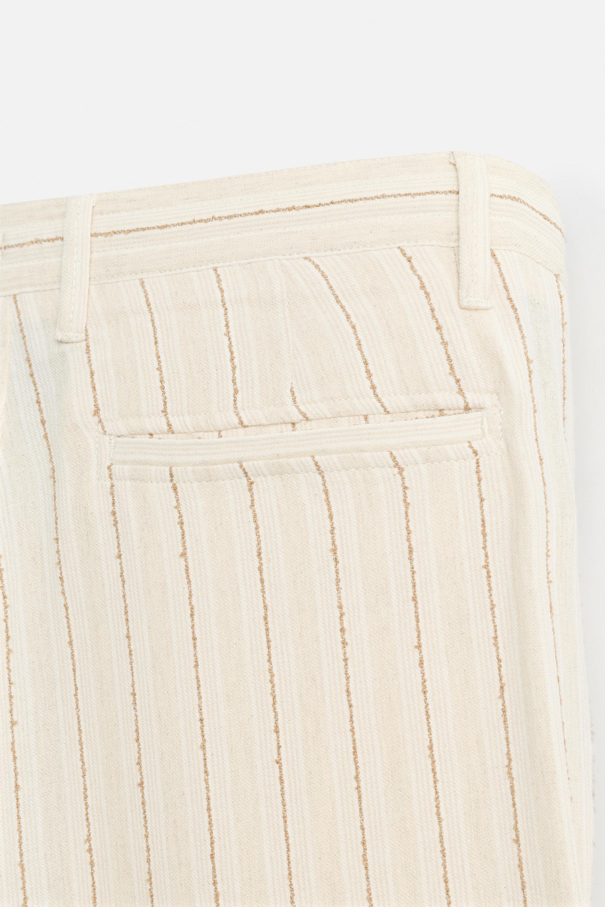 多少交渉可　Marka “CANADIAN OVER PANTS” JACQUARD STRIPED PANTS - Ecru | ZARA Canada