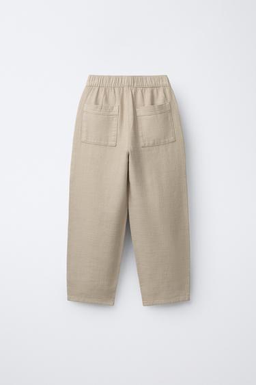 PANTALON DROIT RUSTIQUE - Beige de Zara - Image 1