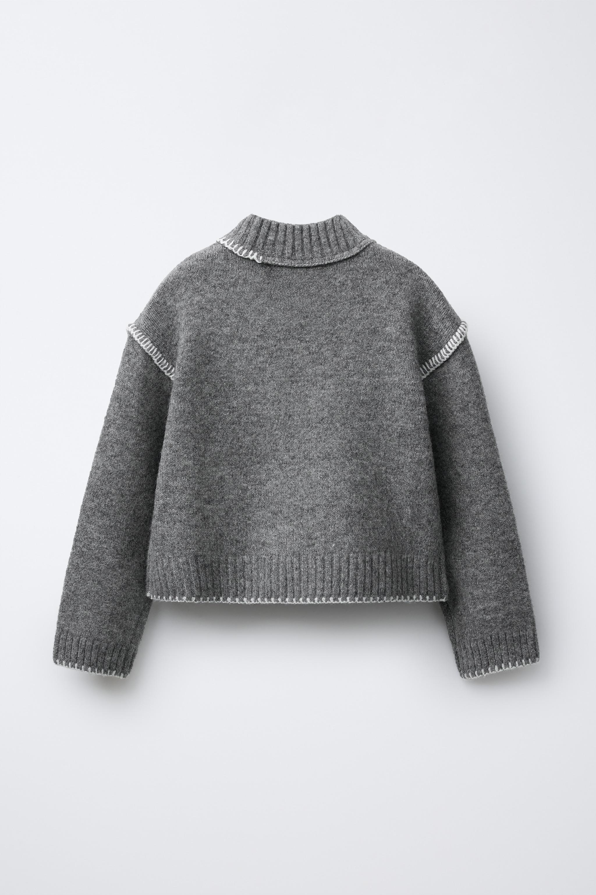 CONTRAST EMBROIDERED KNIT JUMPER