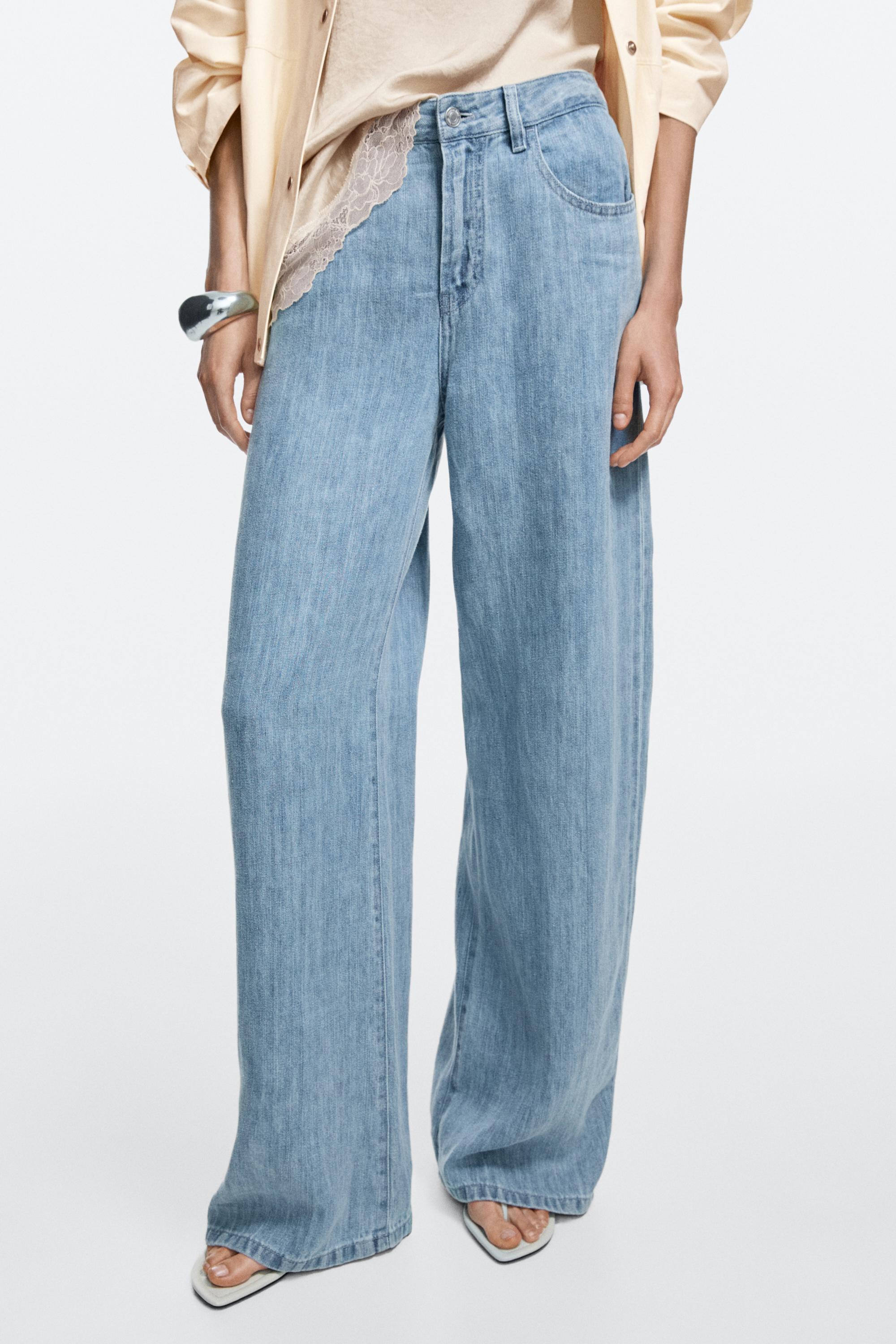 Jean barrel fit taille haute 100 % lin