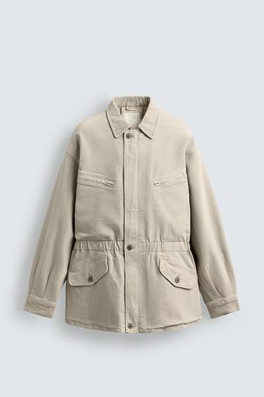 DENIM JACKET WITH POCKETS - Ecru by Zara