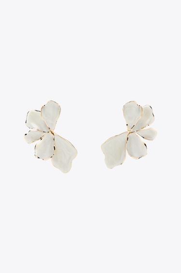 أقراط مروحة يدوية مطلية - ذهبي by Zara