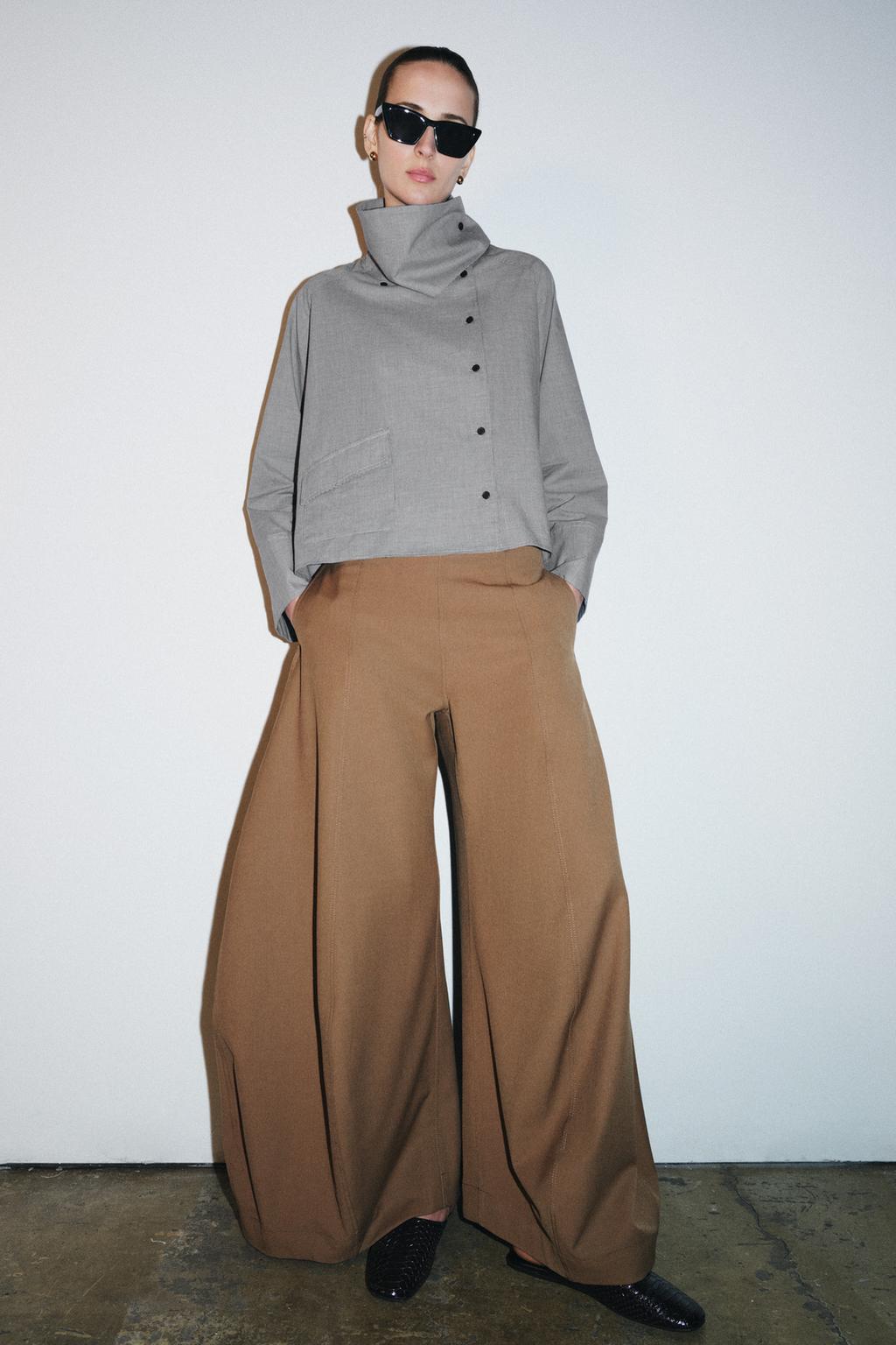 VOLUME WIDE LEG PANTS ZW COLLECTION - image 2
