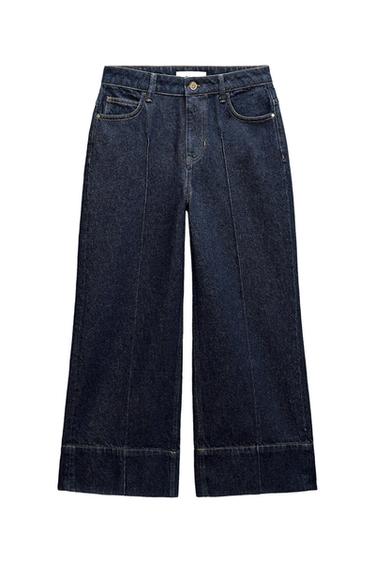 CROPPED HIGH WAIST WIDE LEG FRONT CENTRAL SEAM Z1975 JEANS