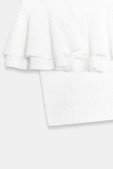 TOP EN MAILLE À VOLANTS - Blanc de Zara - Image 6
