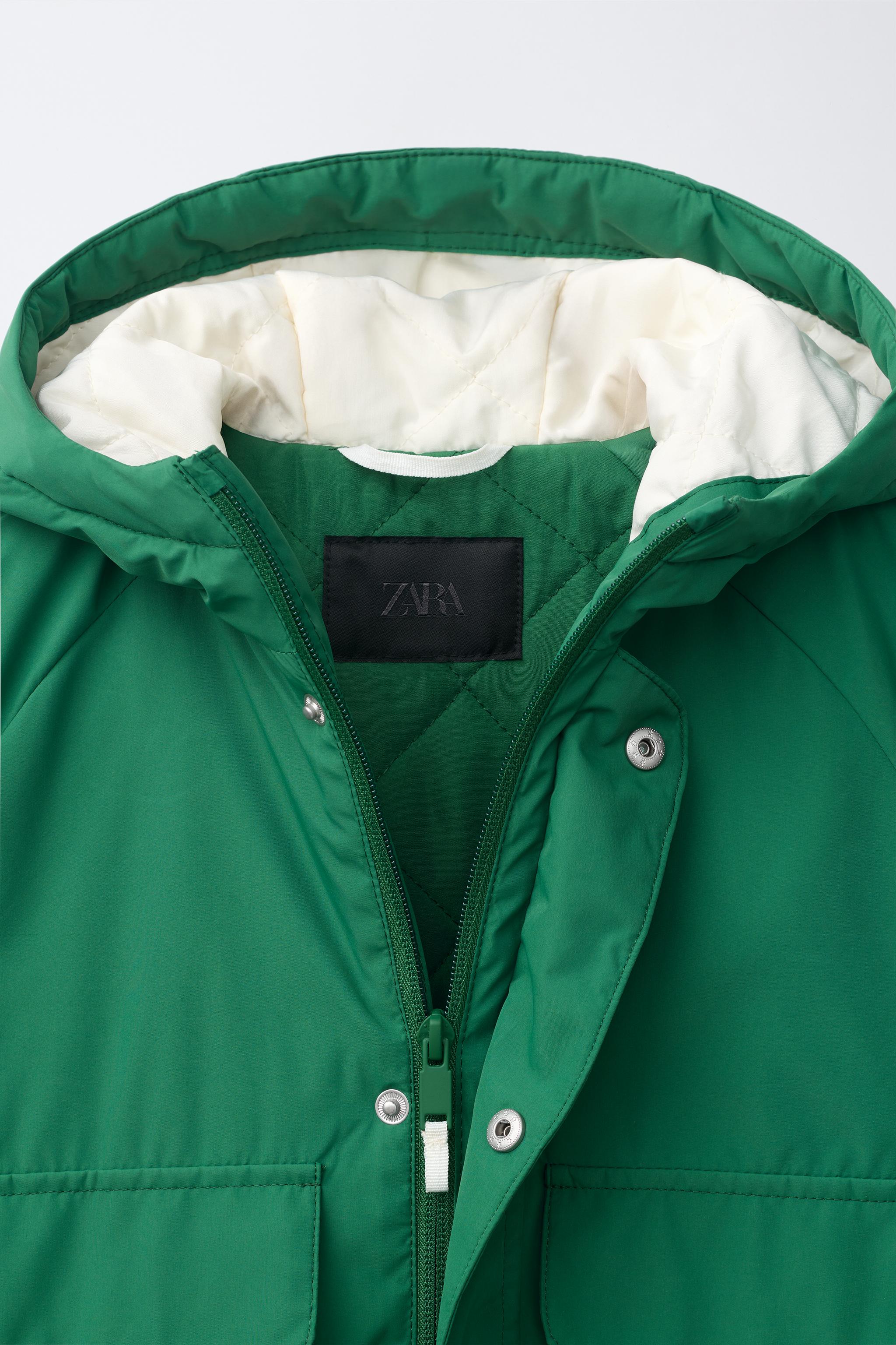 Детские куртки Zara WATER REPELLENT CONTRAST DETAIL PARKA — фото 8
