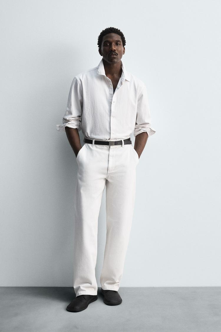 PANTALONI CHINO DENIM LIMITED EDITION Bianco sporco ZARA