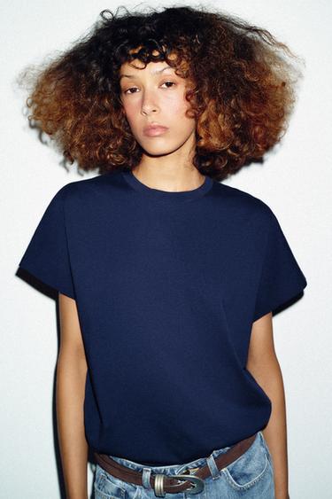 DROP SLEEVE T-SHIRT - Blue by Zara