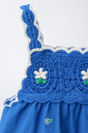 KNIT TOP WITH CROCHET DETAIL - Electric blue by Zara - Image 2