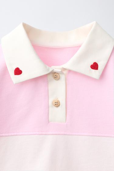 POLO À CŒURS BRODÉS - Blanc / Rose de Zara - Image 2