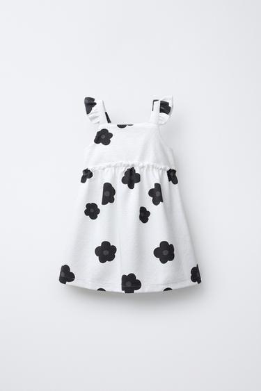 Zara PRINTED JACQUARD DRESS - Anthracite grey