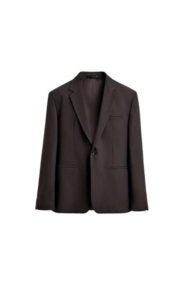 BLAZER DE TERNO COM LÃ - Marrom da Zara