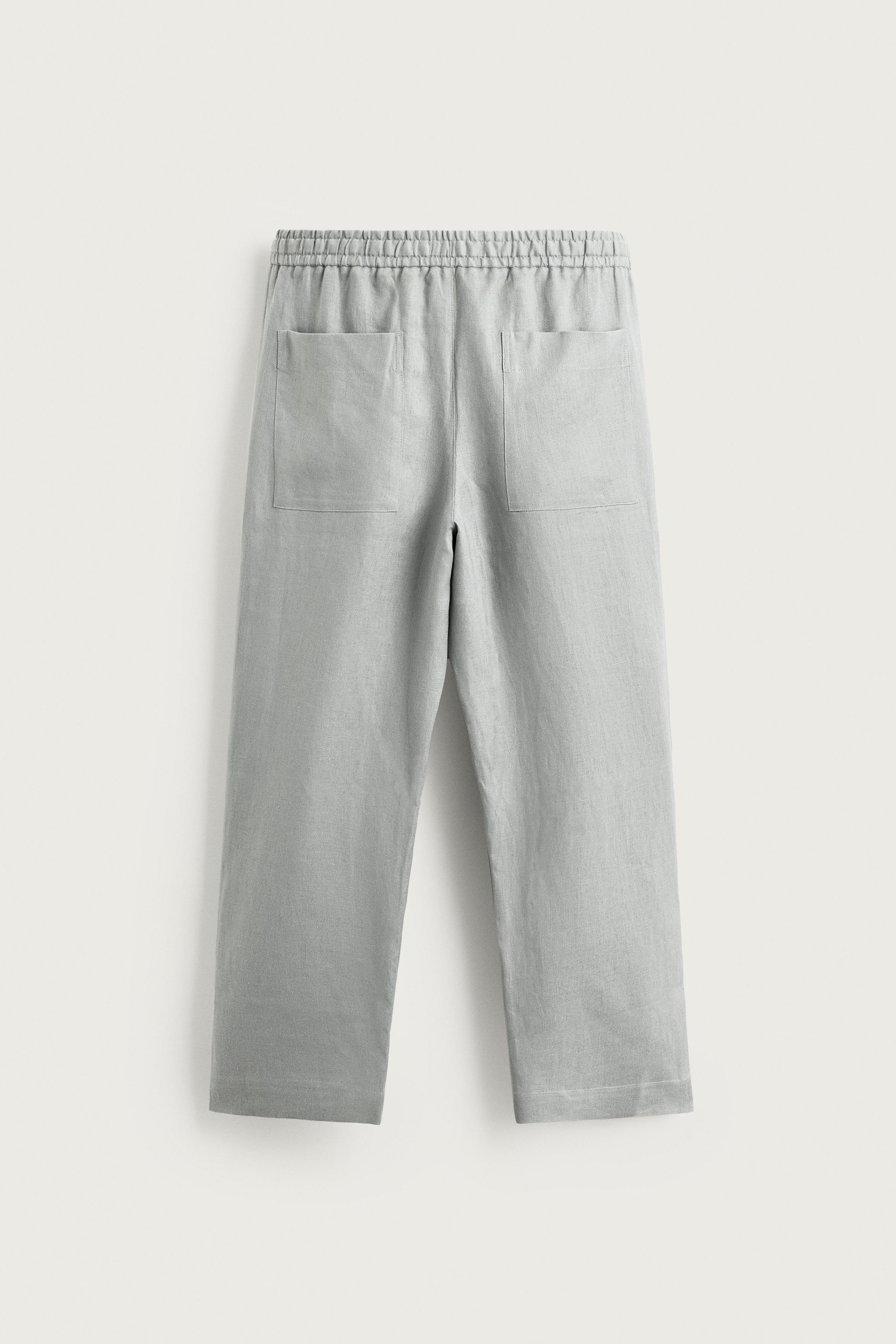 RELAXED FIT 100% LINEN PANTS