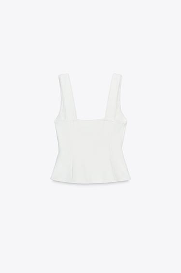 PICOT TRIM CORSETRY TOP - White by Zara - Image 4