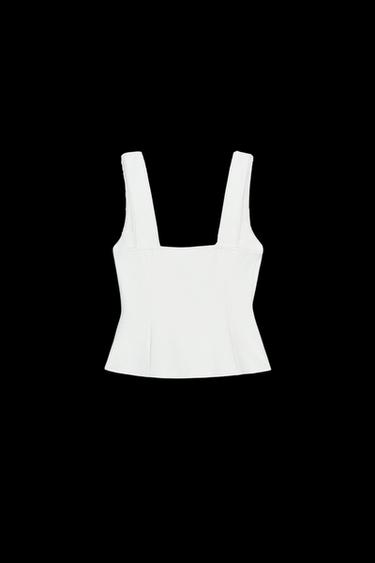 TOP CORSETERO PICUETA - Blanco de Zara