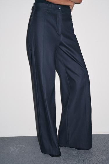ZW COLLECTION WIDE-LEG TROUSERS - Ink blue by Zara - Image 1