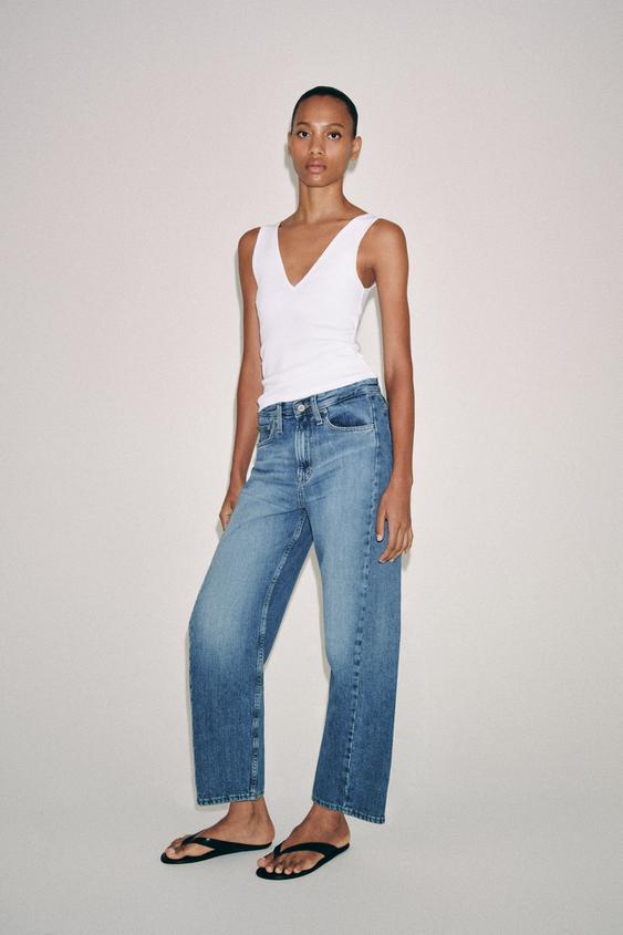 ZW COLLECTION ANKLE RELAXED FIT MID-WAIST JEANS - Mid-blue by Zara - Image 0