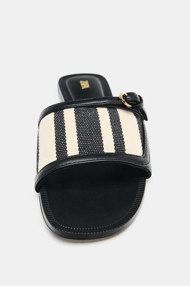 SANDALES PLATES IMPRIMÉES À BOUCLE - Multicolore de Zara - Image 3