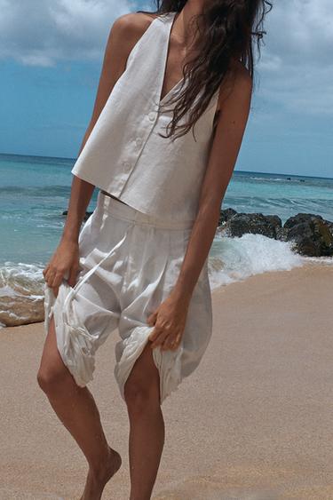 GILET À BOUTONS - Blanc cassé de Zara - Image 2