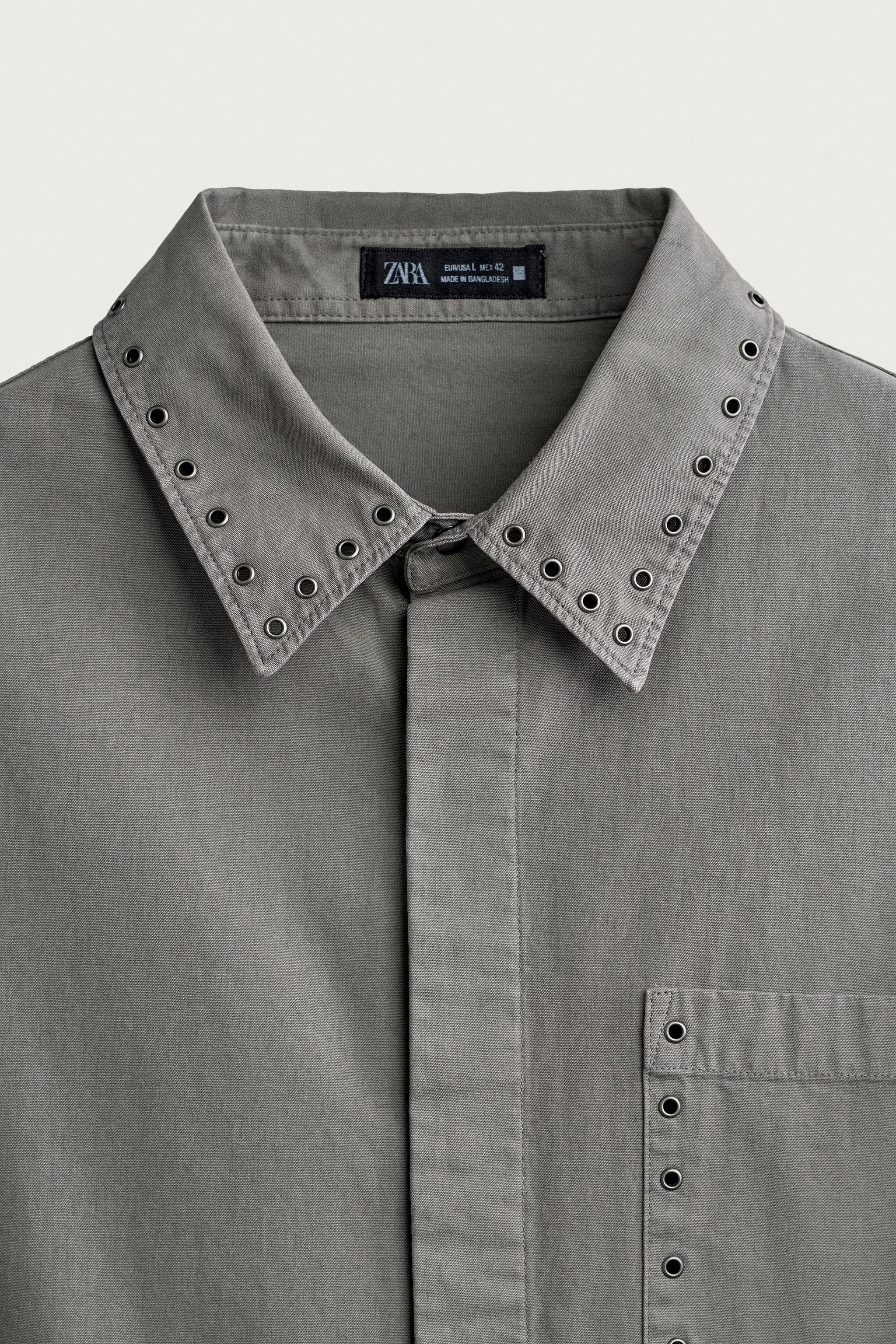 CHEMISE RELAXED FIT ŒILLETS MÉTALLIQUES