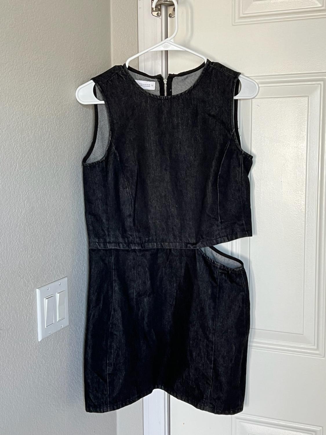 CUT OUT TRF DENIM DRESS - Image 2
