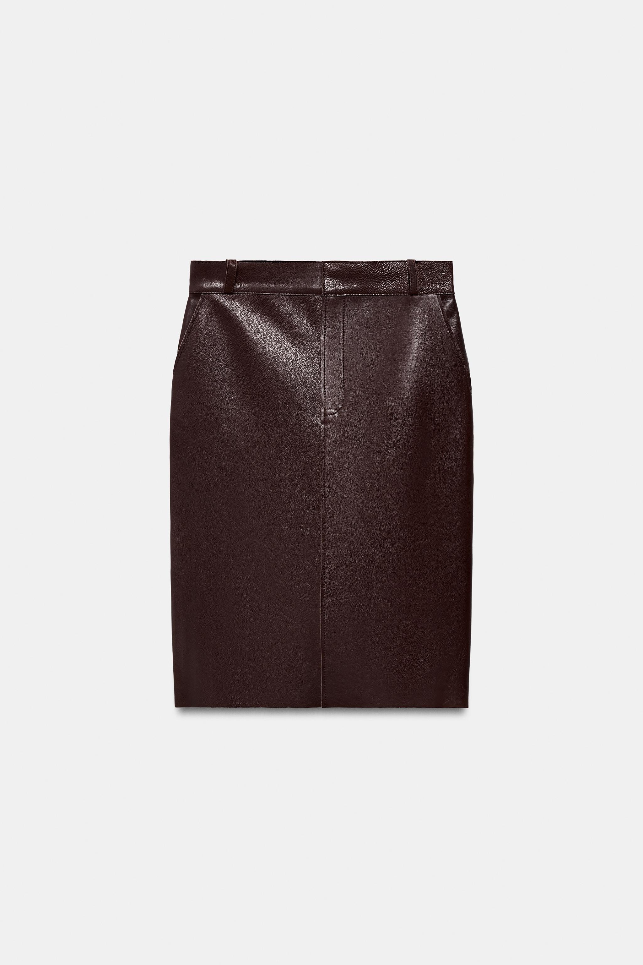ZW COLLECTION LIMITED EDITION LEATHER MIDI SKIRT