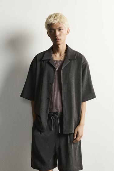 TEXTURED RELAXED FIT SHIRT — Anthracite Gray 2