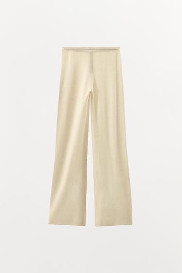 KNIT TROUSERS WITH BUTTONS - Ecru by Zara - Image 7