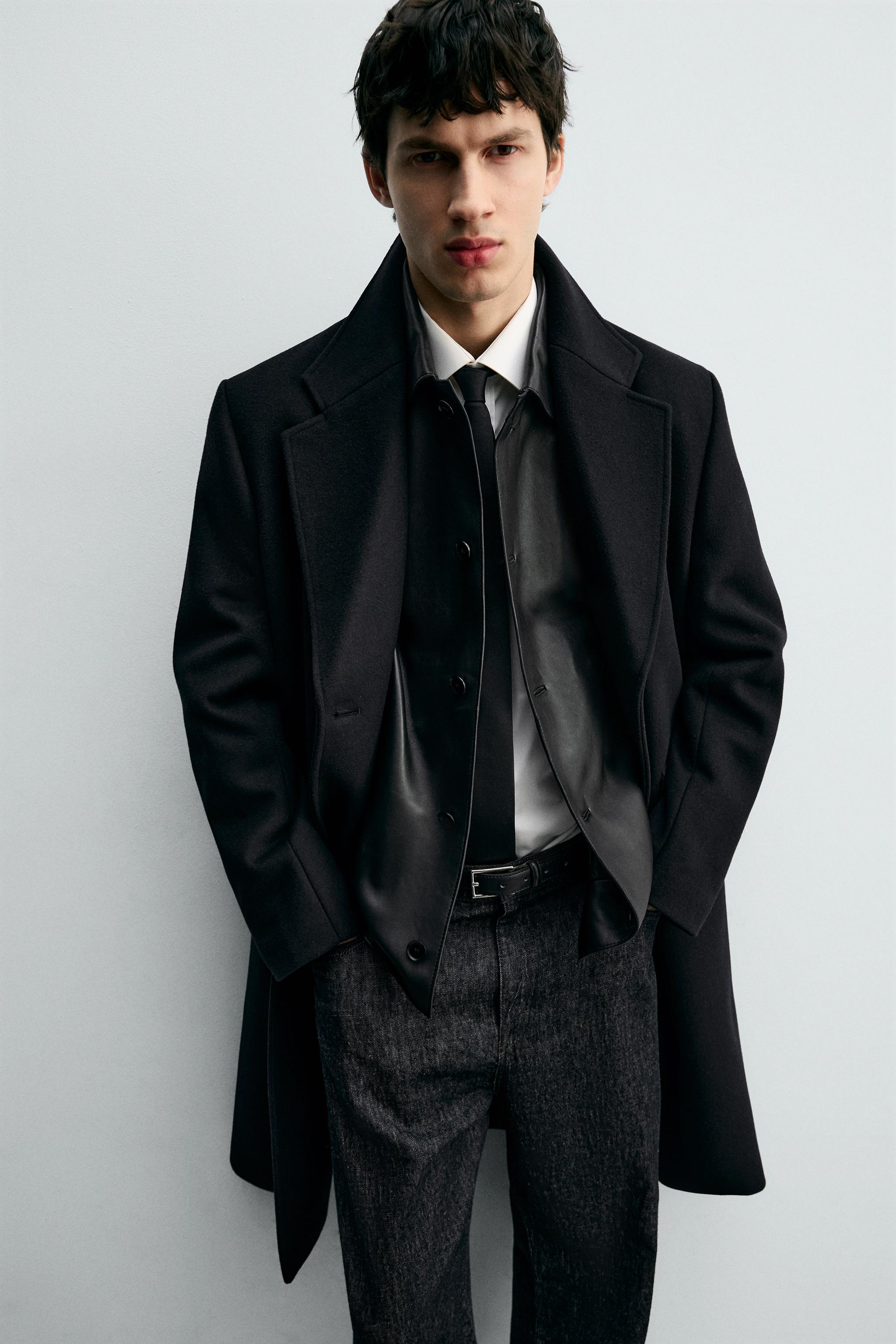 MANTEAU CROISÉ AVEC LAINE