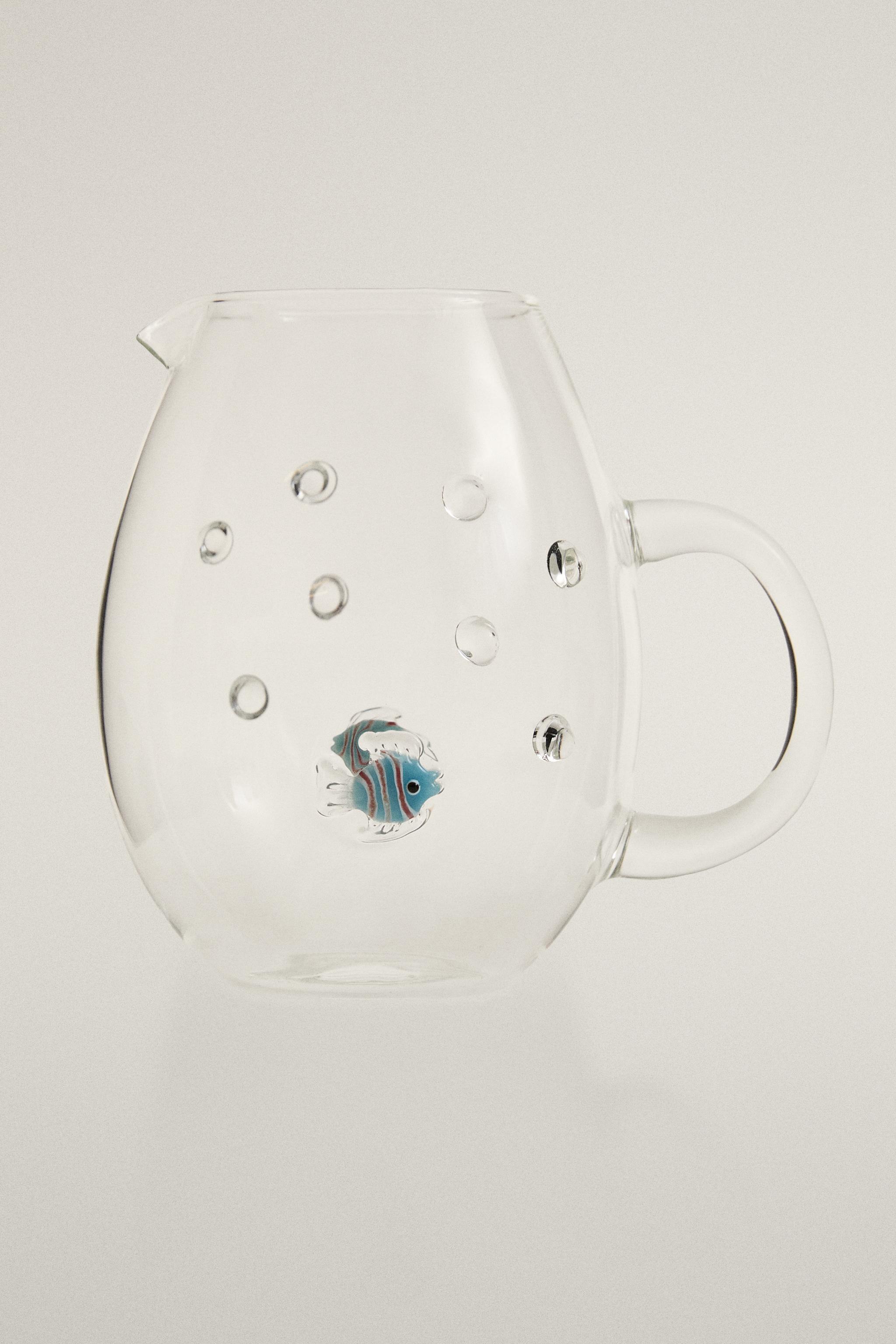 Zara FISH AND BUBBLE BOROSILICATE GLASS PITCHER