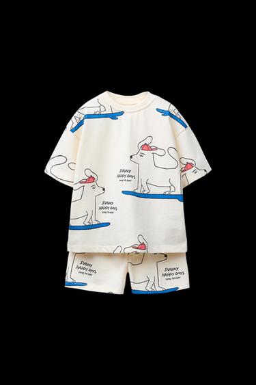 JOGGING-ANZUG T-SHIRT UND BERMUDA-SHORTS HUNDE - Cremefarben von Zara - Bild 0