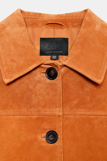 100% SUEDE LEATHER JACKET - Burnt orange by Zara - Image 5