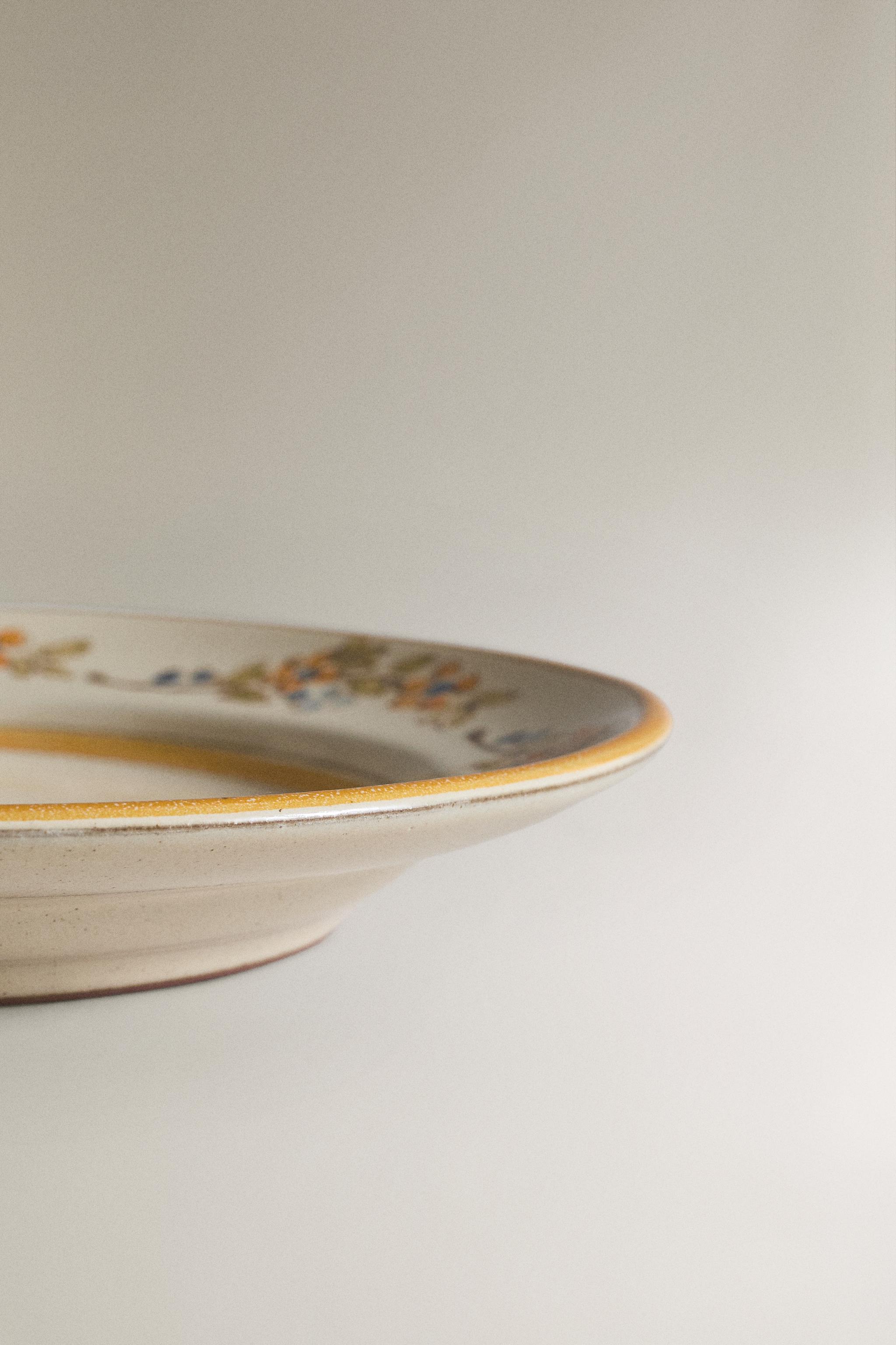 TERRACOTTA FLORAL DESSERT PLATE