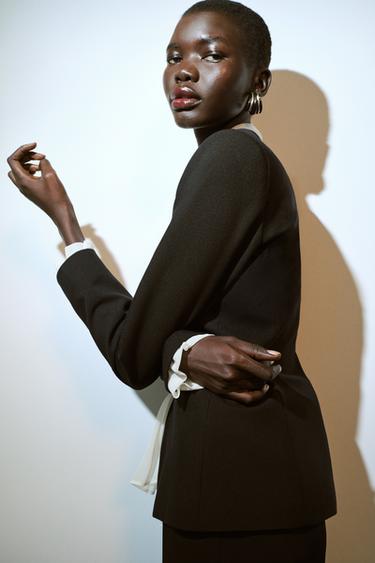 VESTE À NŒUD FOULARD - Noir de Zara - Image 3