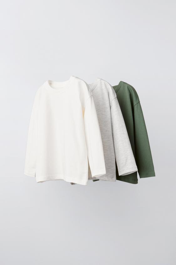 無地Tシャツ3枚セット - グレーマール | ZARA Japan / 日本