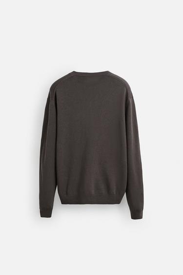 COTTON-LINEN LIMITED EDITION SWEATER - Brown by Zara - Image 7