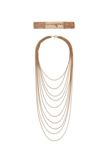 LEPOKOAK, 2KO SORTA, CHOKER ETA KATEAK - Urre kolorea, Zara-rena