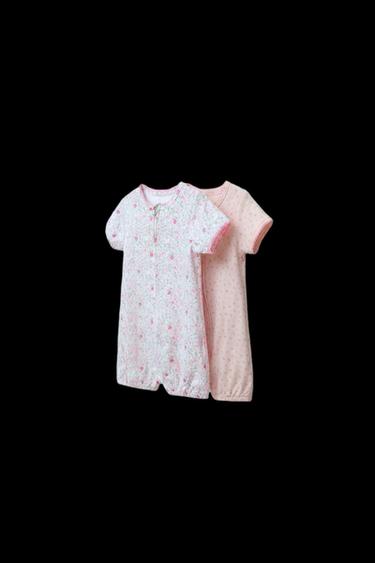 TWO-PACK OF FLORAL ALL-IN-ONE SLEEPSUITS - Pink by Zara