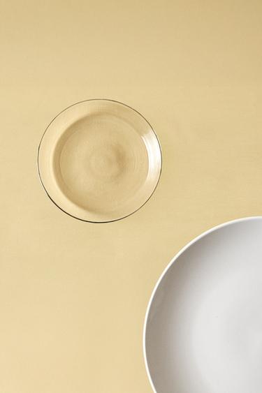 BOROSILICATE GLASS SIDE PLATE WITH RIM - Silver by Zara - Image 1